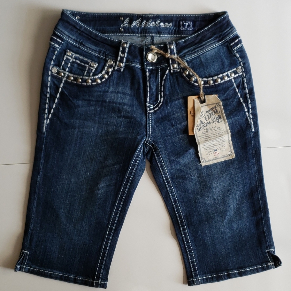 LA Idol Bermuda Jean Shorts Juniors #4321BM